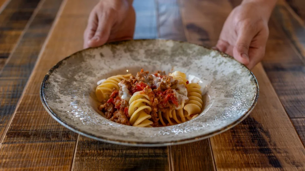 Piatto di pasta della cucina di Le Sorbelle d’Orcia